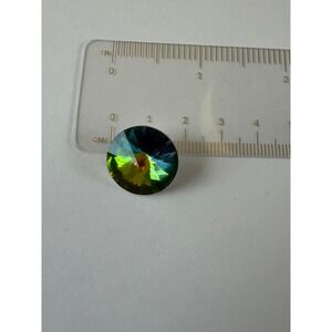 Austrian Crystal Rivoli 18mm Green Blue Faceted Iridescent
